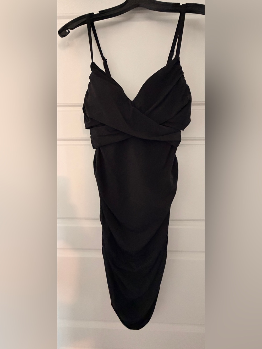 NWOT Halara Deep V Neck Ruched Bodycon Mini Dress - MED